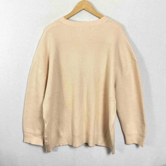 NWT Lillusory Oversized Cream Ribbed Cardigan Sweater Womens Size XL - Picture 4 of 10